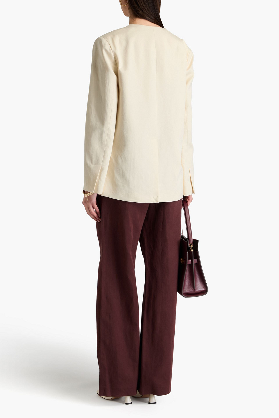  Loulou De Saison - Icha Doppelreihiger Blazer Aus Twill Aus Einer Baumwoll-leinenmischung - Weiß - L 