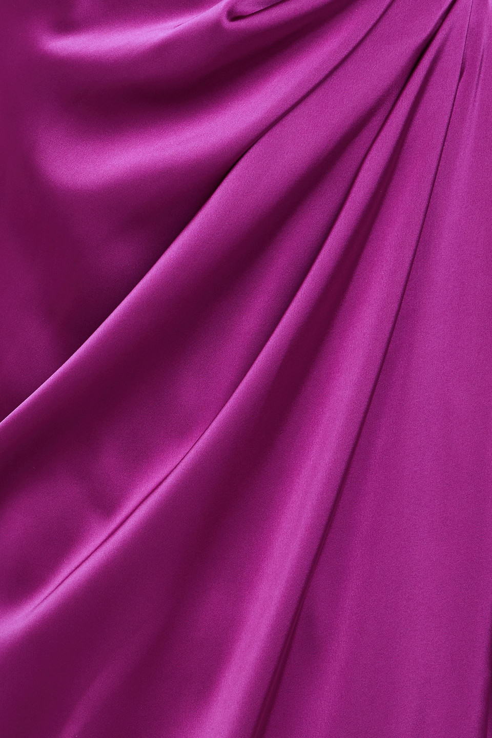 RHEA COSTA DRAPED SATIN MAXI DRESS