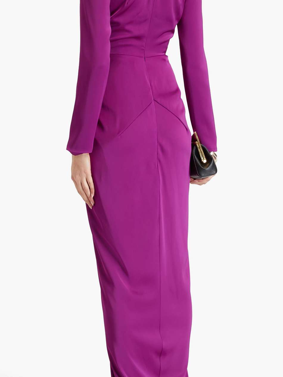 draped satin maxi dress