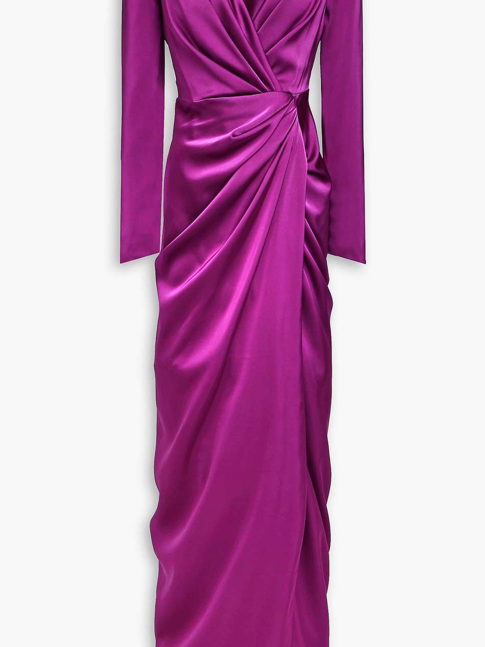 draped satin maxi dress