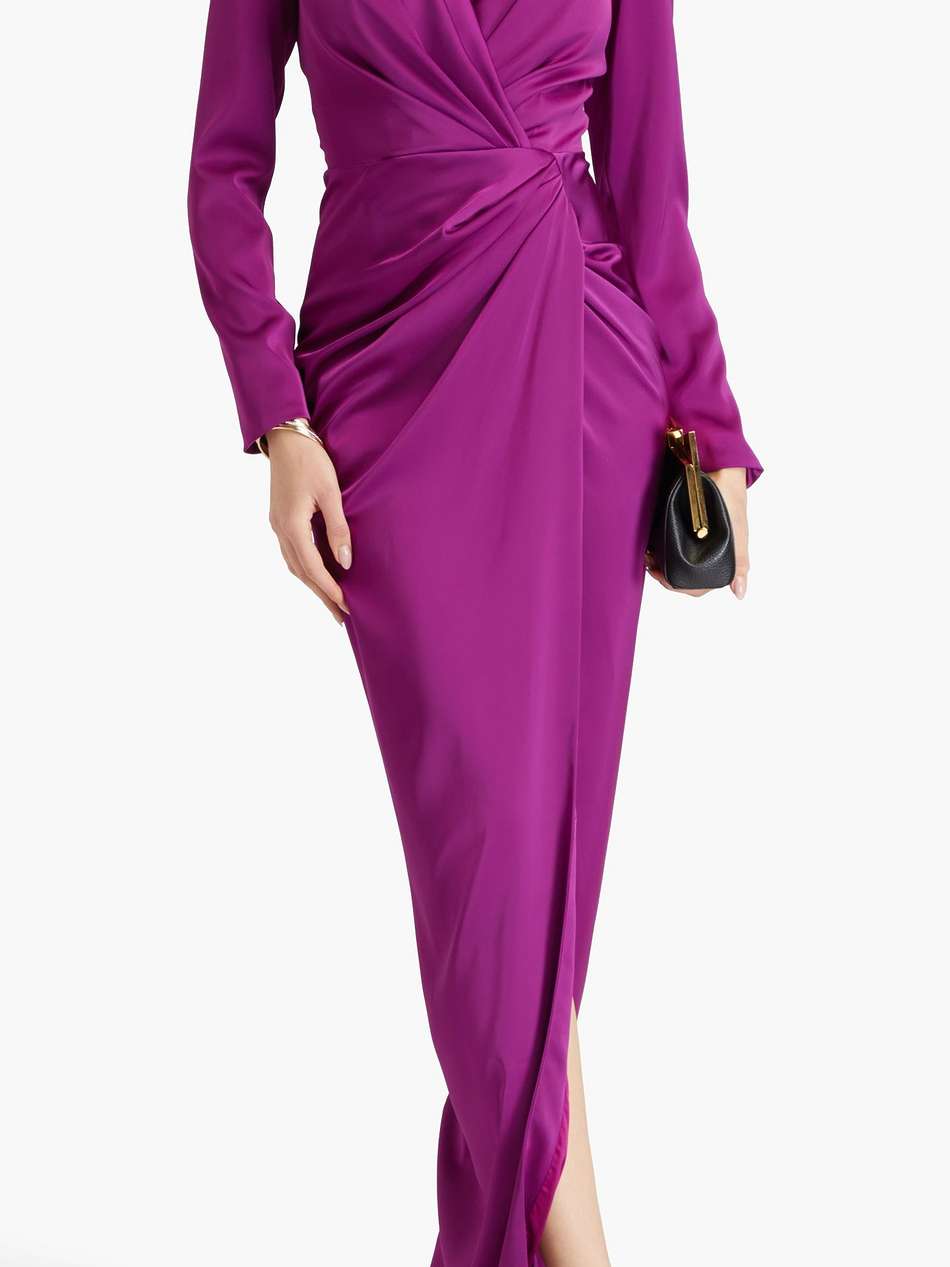 draped satin maxi dress