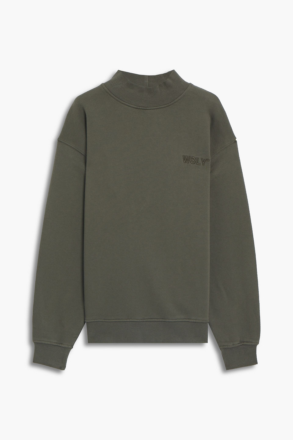 Wsly Oversized Cotton-blend Fleece Sweatshirt In Army Green
