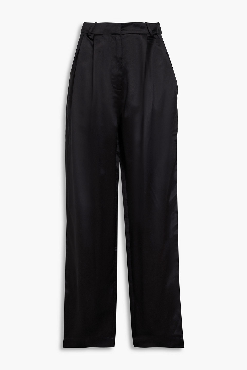 Loulou Studio Vione Hose Mit Weitem Bein Aus Einer Seidenmischung In Schwarz