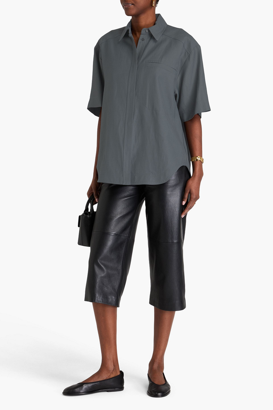 Shop Loulou Studio Moheli Twill Shirt In Anthrazit