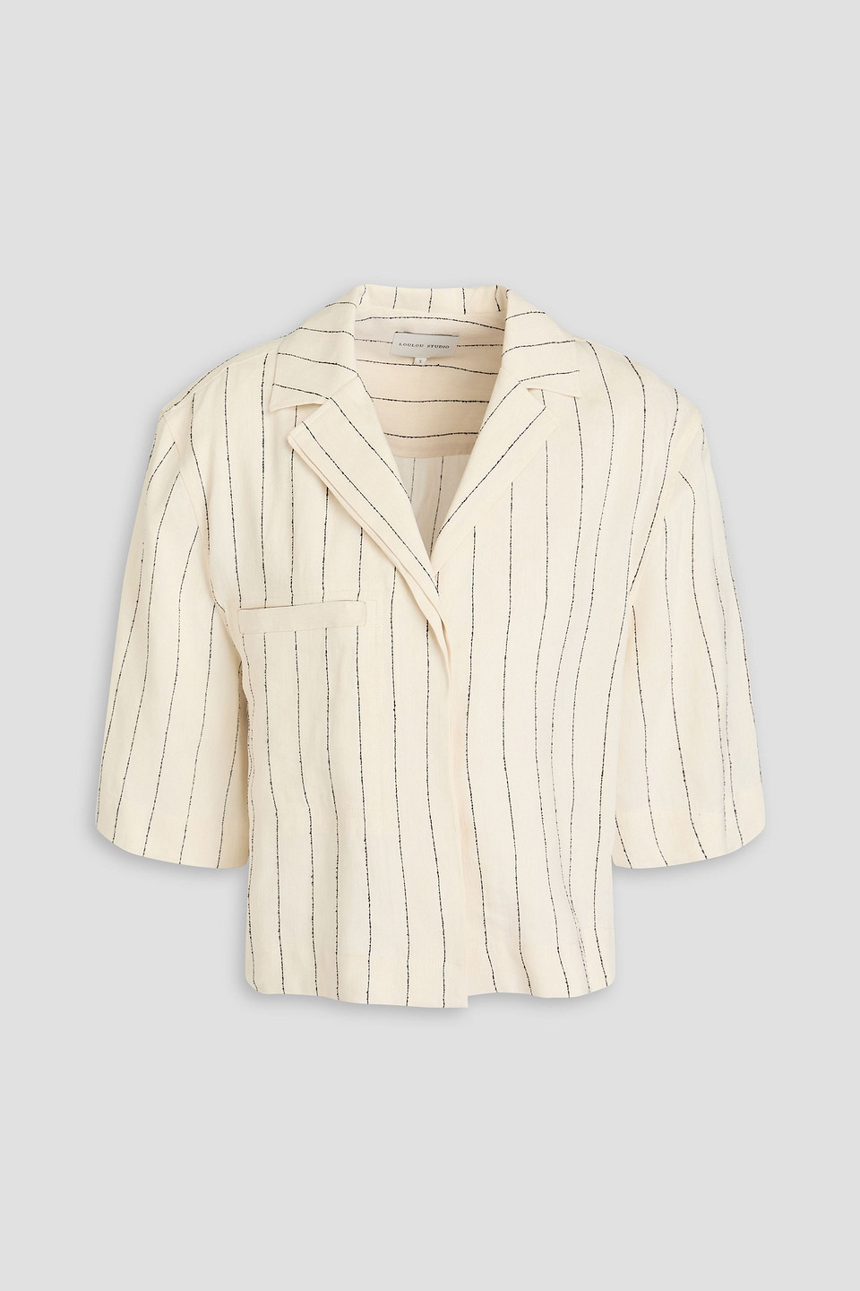 Loulou Studio - Lago cropped pinstriped twill shirt - White - L