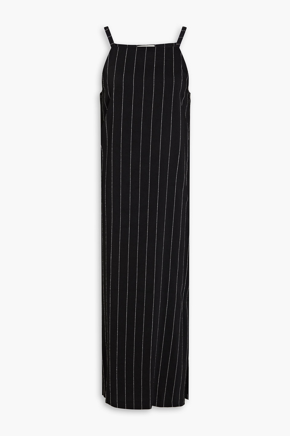 Loulou Studio Etta Gestreiftes Midikleid Aus Twill In Schwarz
