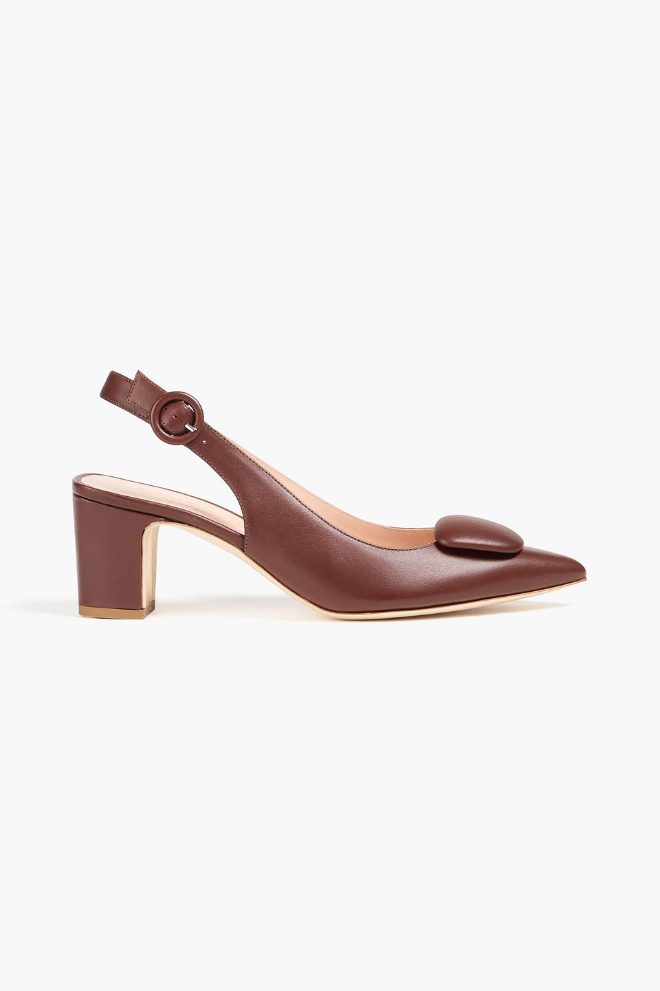Rupert Sanderson Marina Embellished Leather Slingback Pumps In Brown