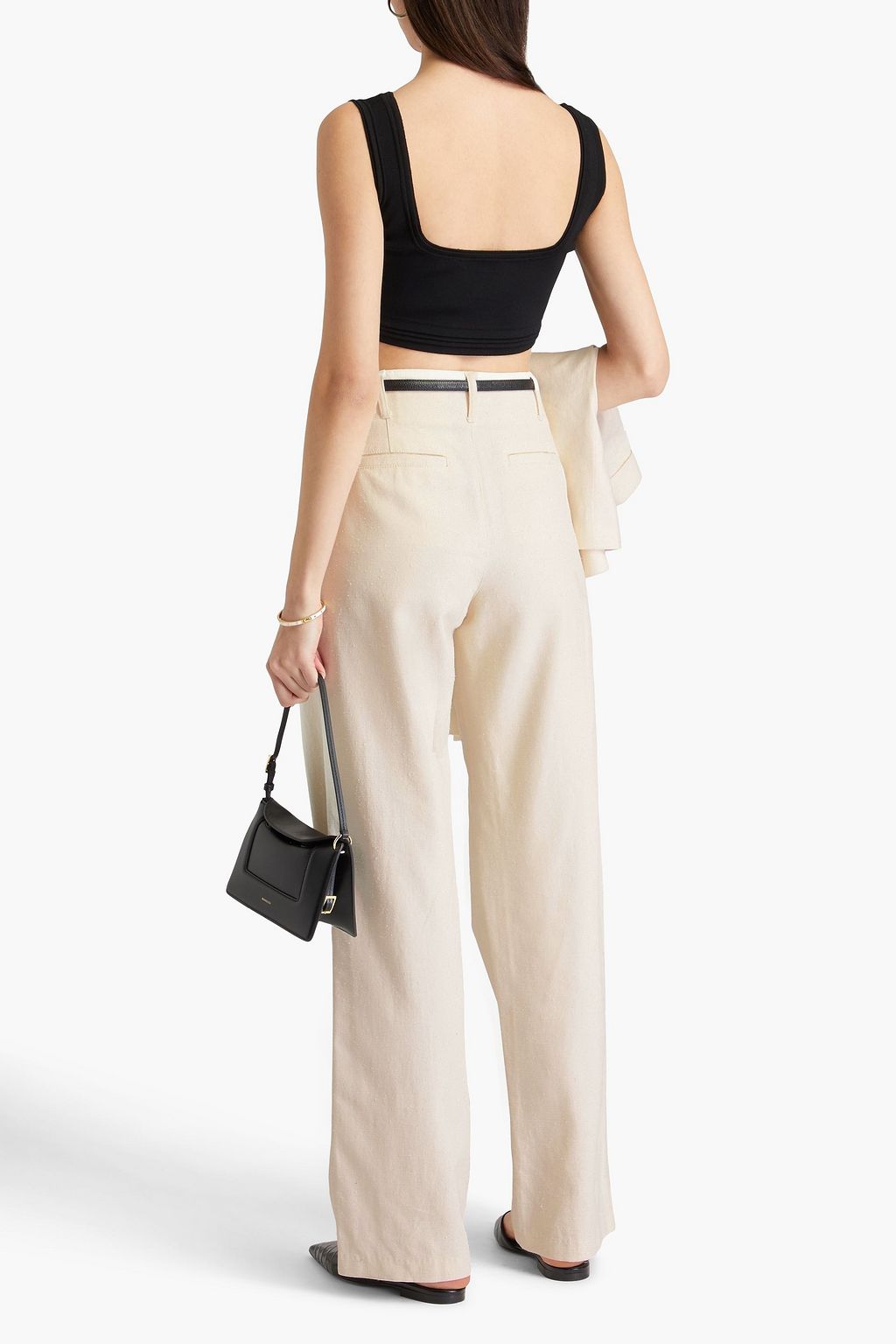 LOULOU STUDIO Jiva pleated cotton-blend twill straight-leg pants