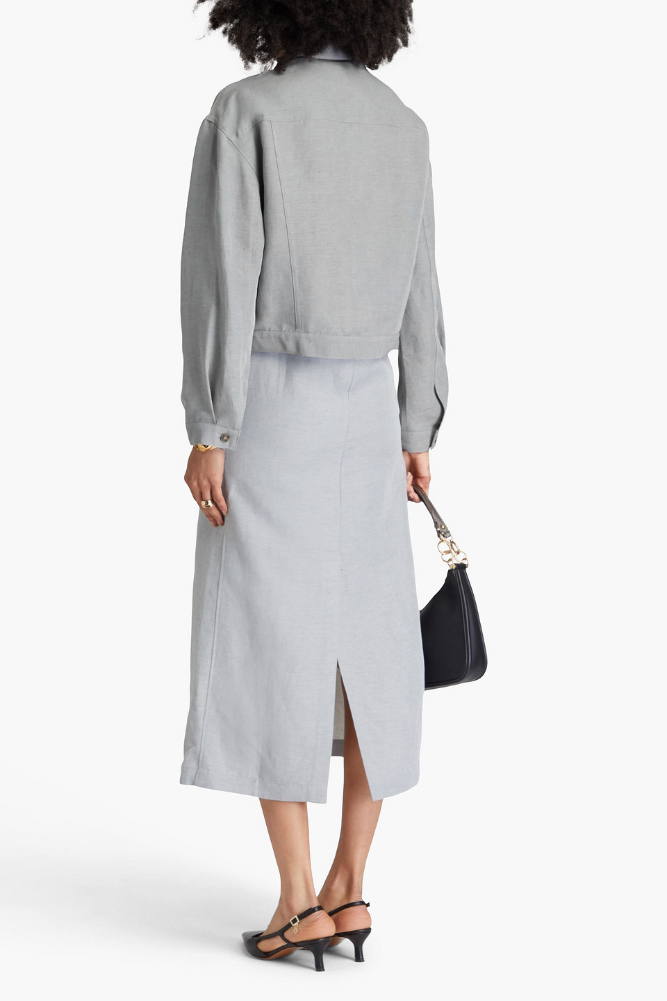 Loulou Studio Kerria Dupioni Jacket In Hellgrau