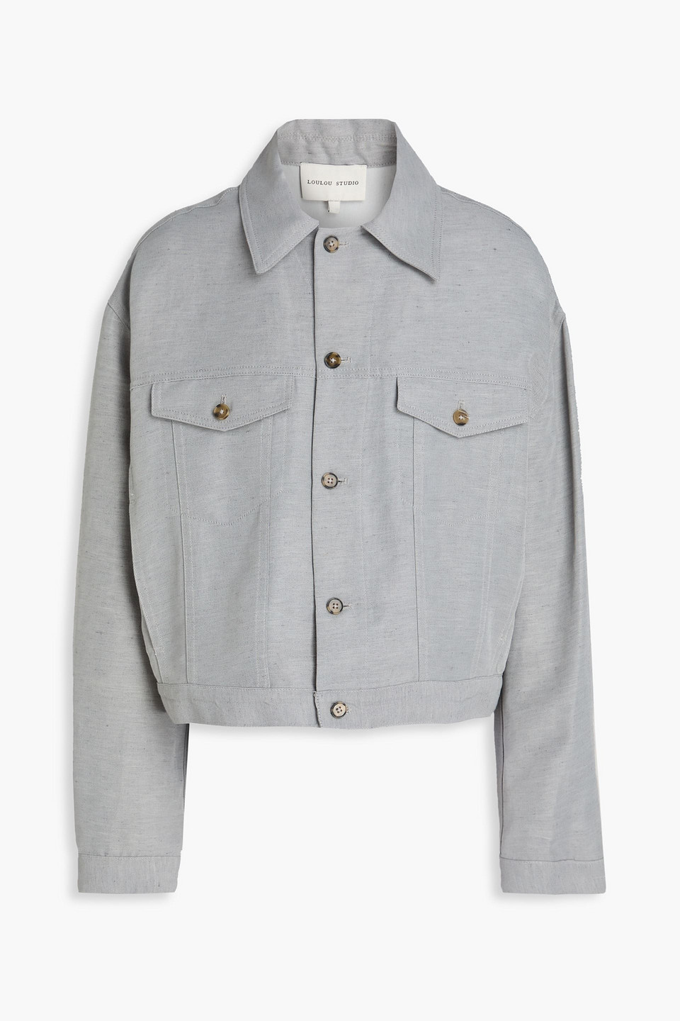 Loulou Studio Kerria Dupioni Jacket In Grey