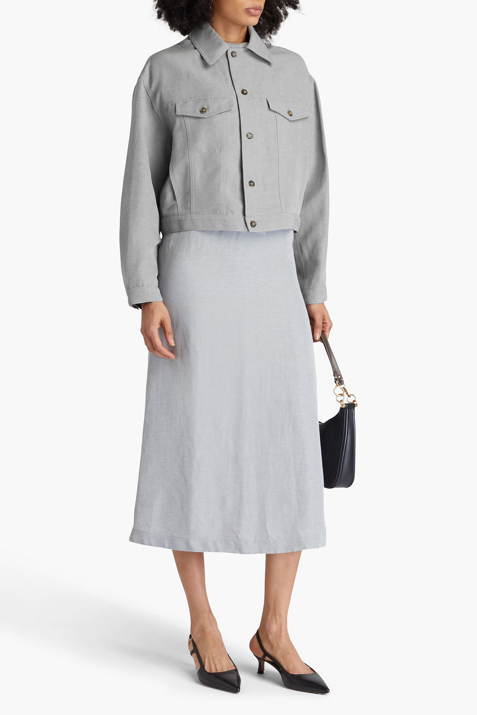 Loulou Studio Kerria Dupioni Jacket In Hellgrau
