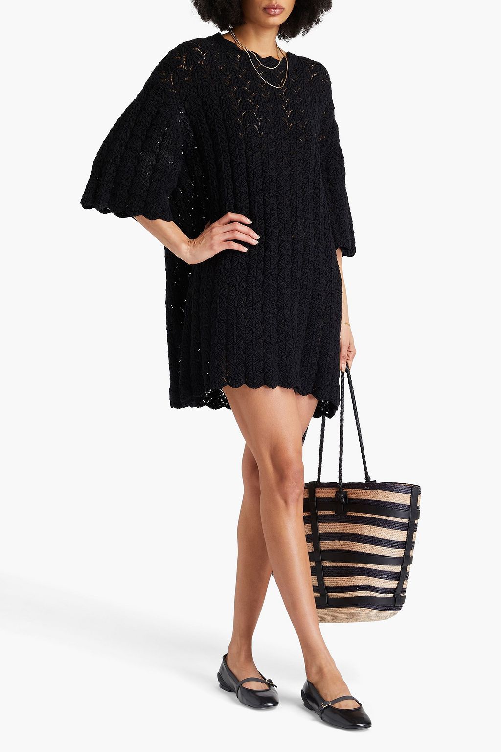 LOULOU STUDIO Doni crocheted cotton mini dress