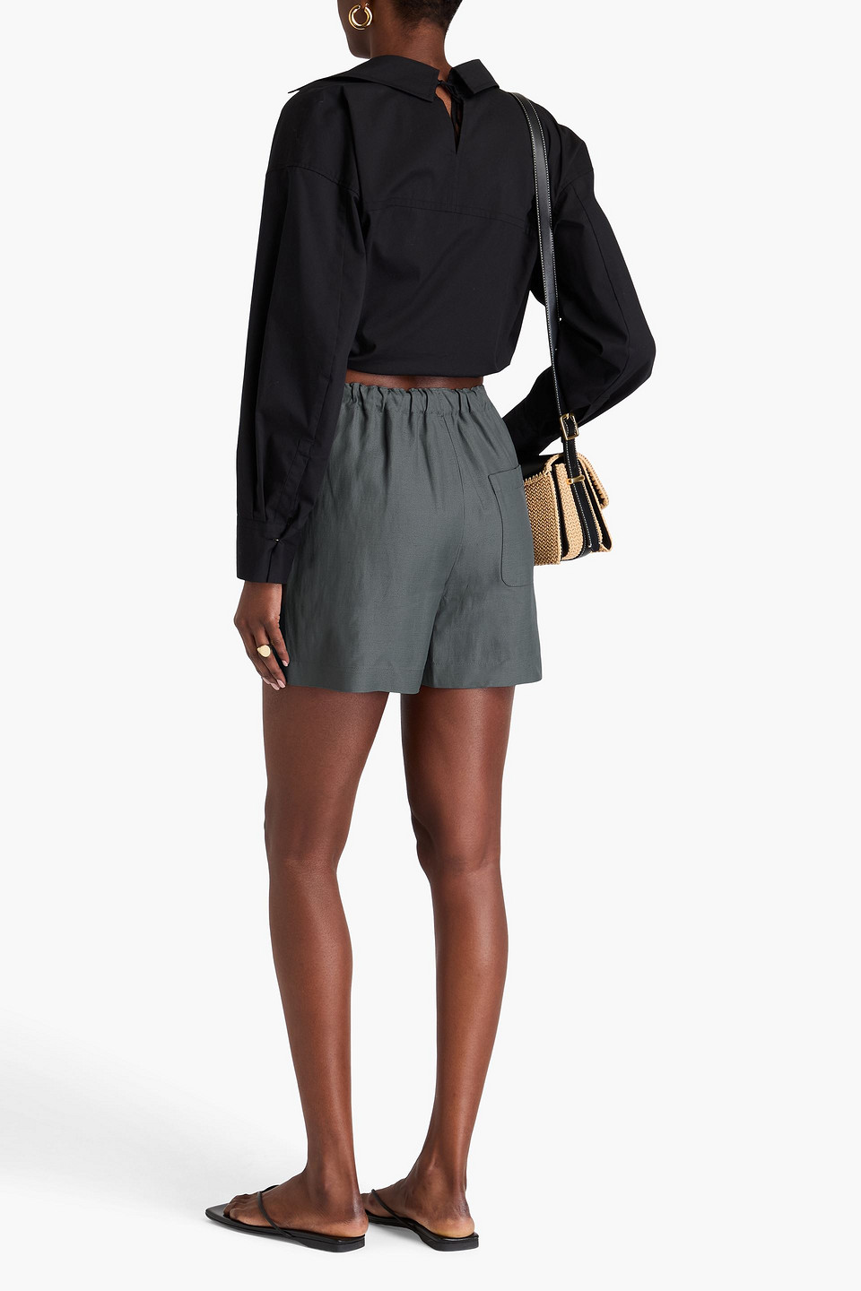 Shop Loulou Studio Seto Twill Shorts In Anthrazit