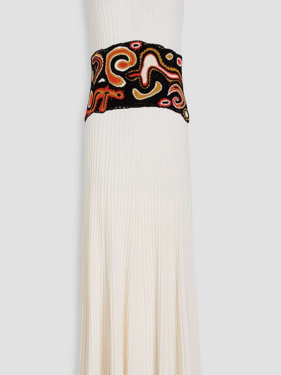 mila crochet-paneled ribbed cashmere and silk-blend maxi dress