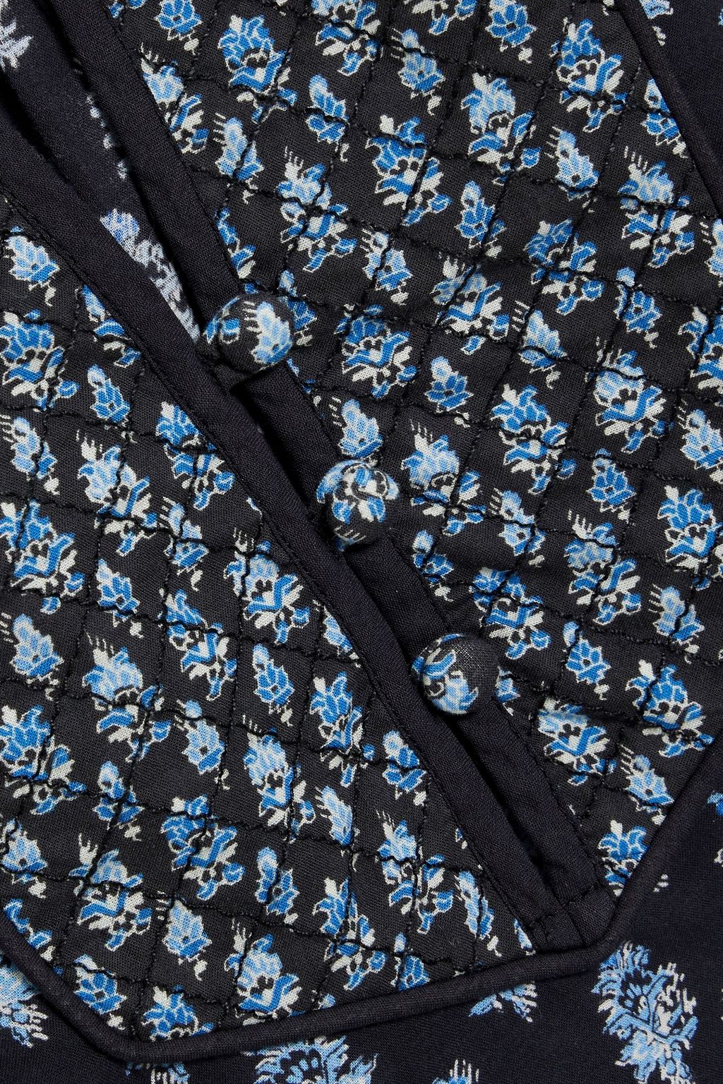 VERONICA BEARD Alivia quilted printed cotton top