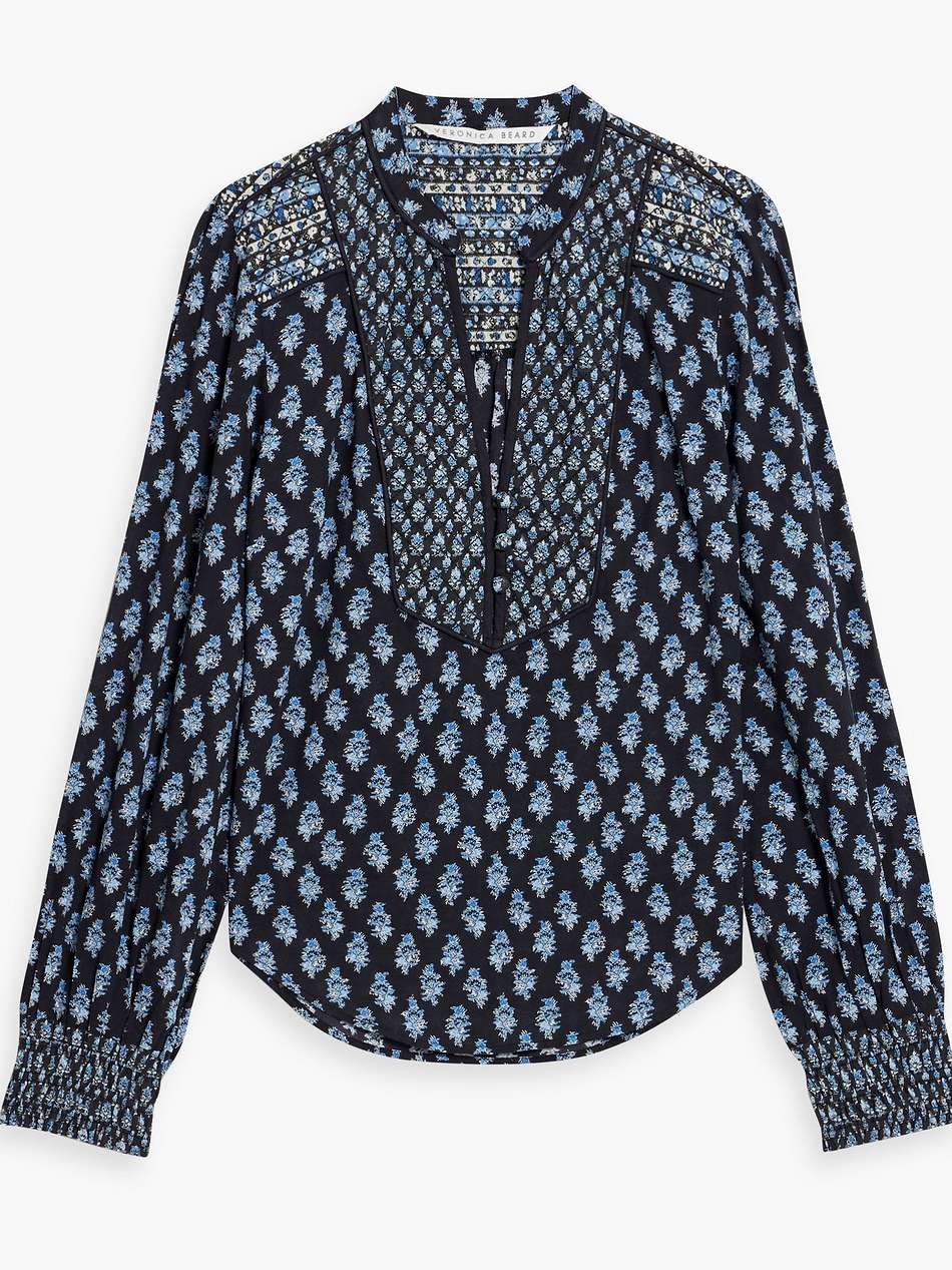 alivia quilted printed cotton top