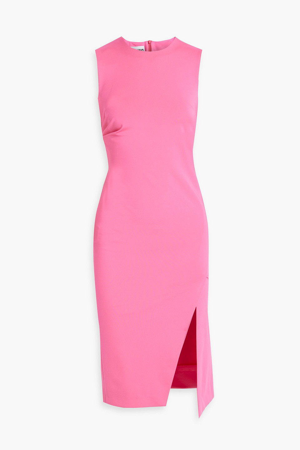 Moschino Sleeveless Gathered Midi Dress In Bubblegum