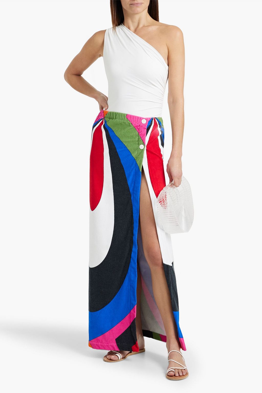 PUCCI Printed cotton-terry pareo