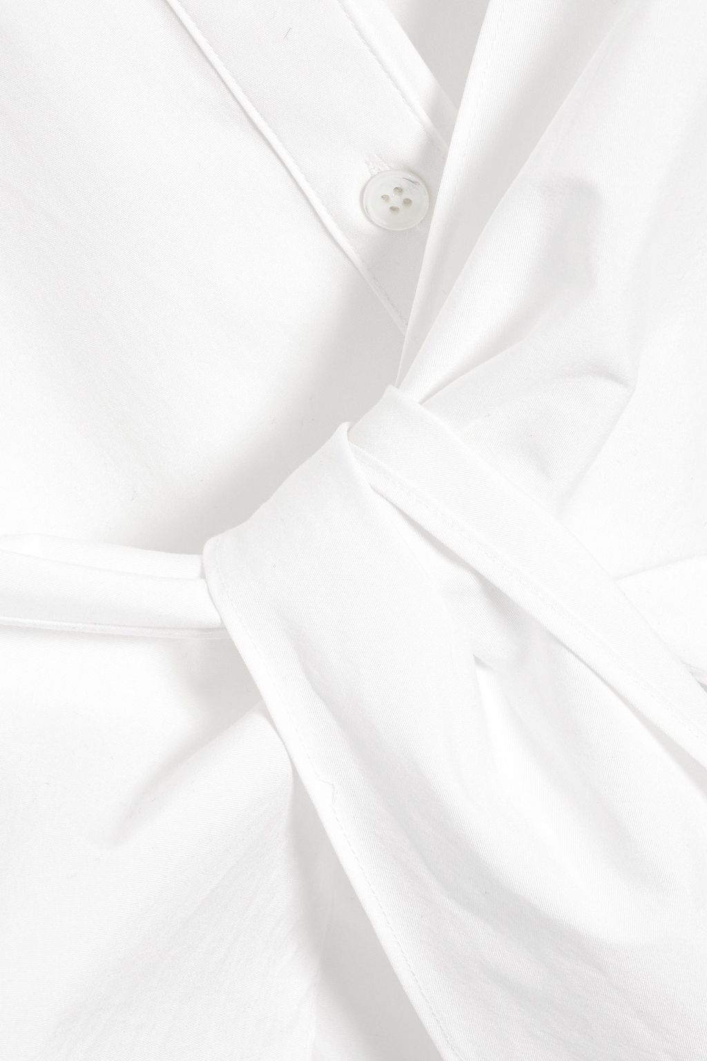 VERONICA BEARD Roanoke tie-front stretch-cotton poplin mini shirt dress