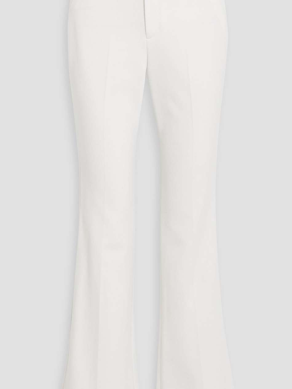 sophie ii satin-trimmed crepe flared pants