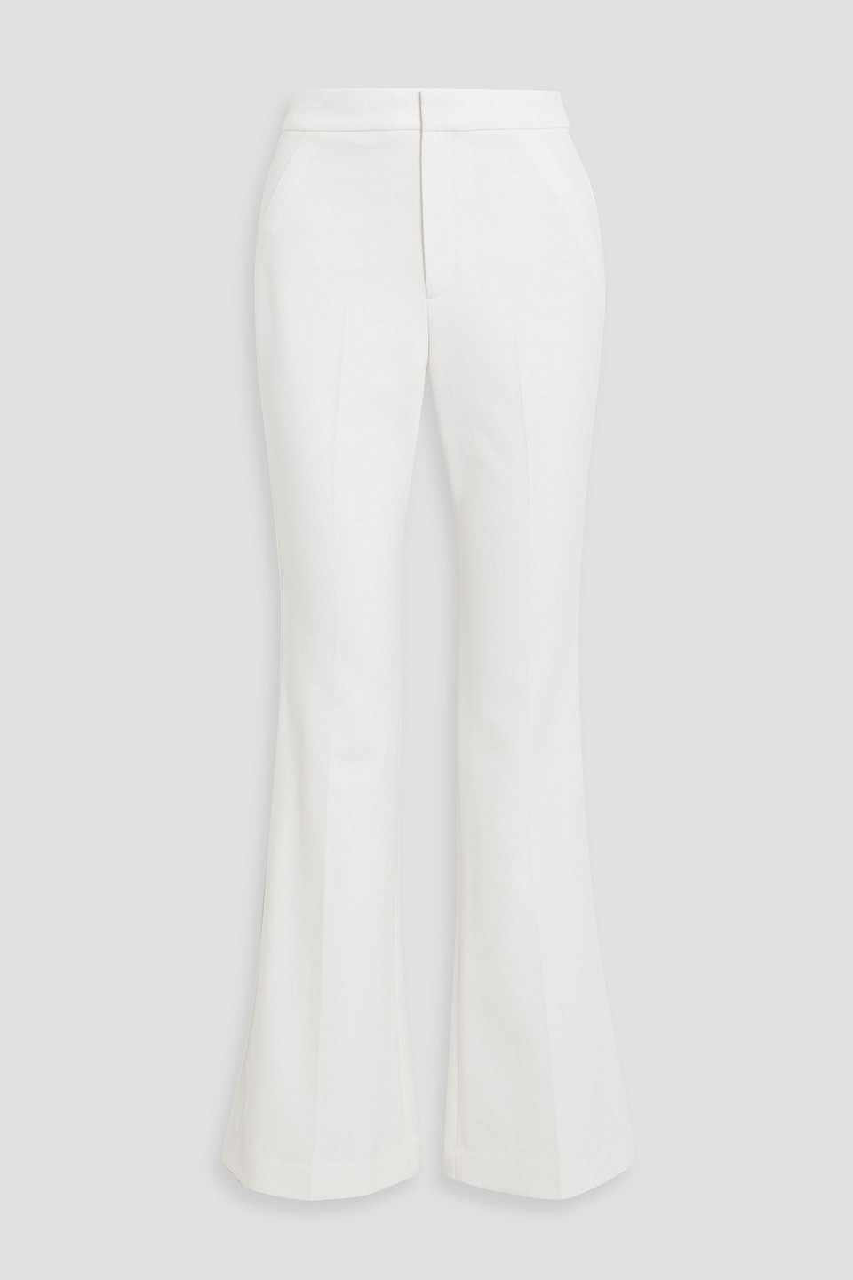 A.l.c Sophie Ii Satin-trimmed Crepe Flared Pants In Ivory