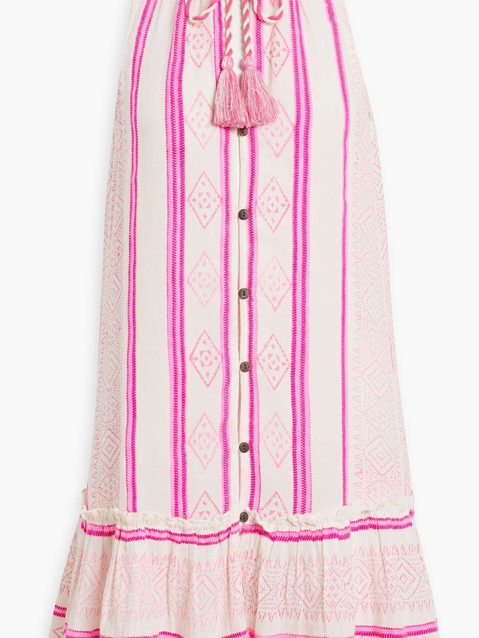 weylen embroidered printed cotton-blend mini dress