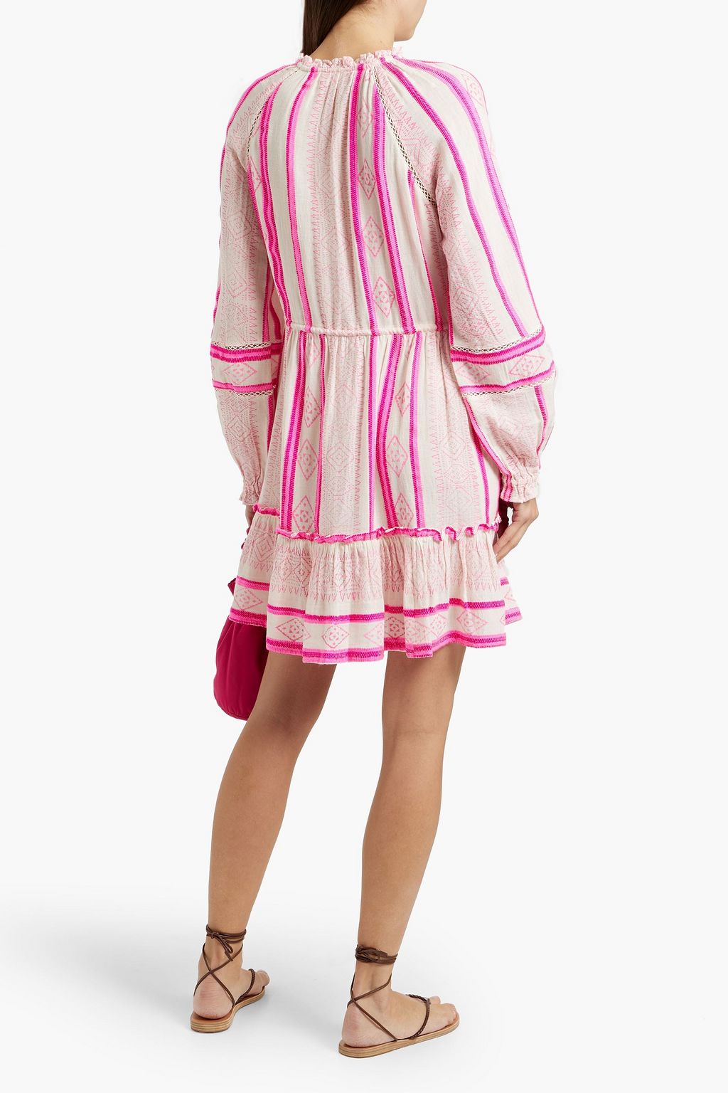 VERONICA BEARD Danica embroidered printed cotton-blend mini dress