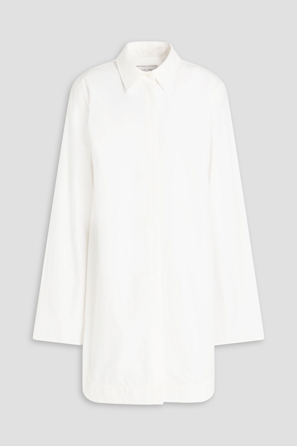 Loulou Studio Eknath Cotton-poplin Mini Shirt Dress In White