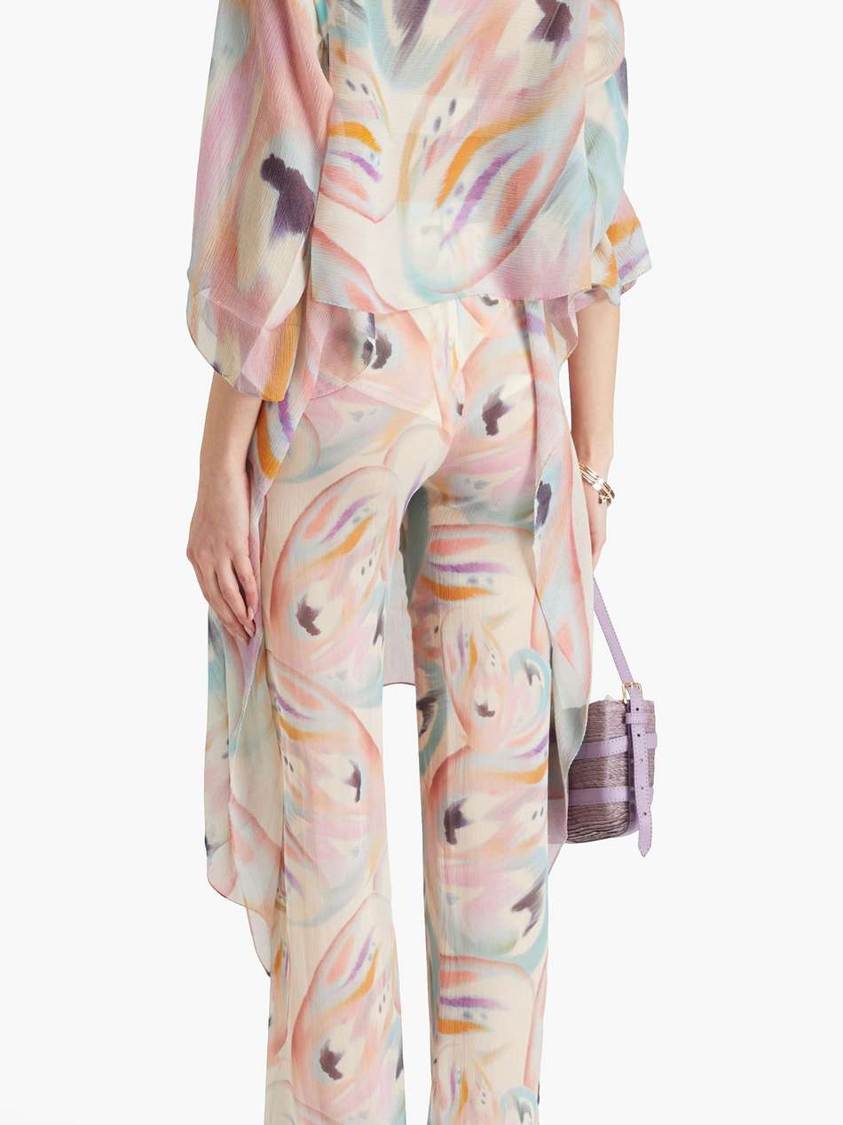 printed silk-crepon coverup