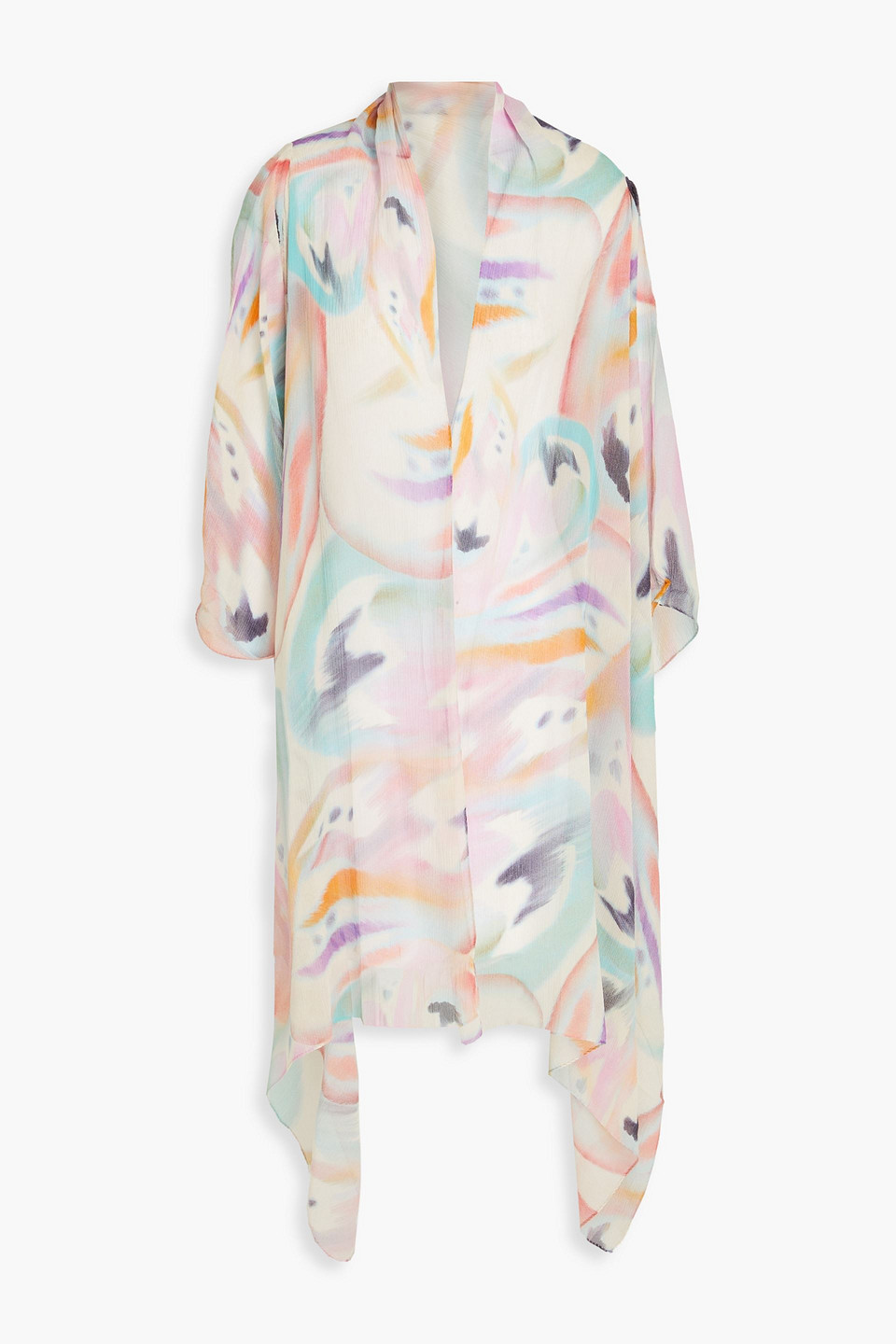 Etro Printed Silk-crepon Coverup In Multicolor