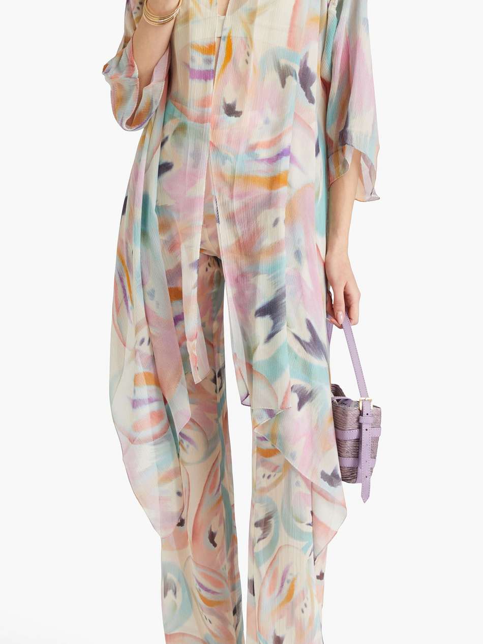 printed silk-crepon coverup