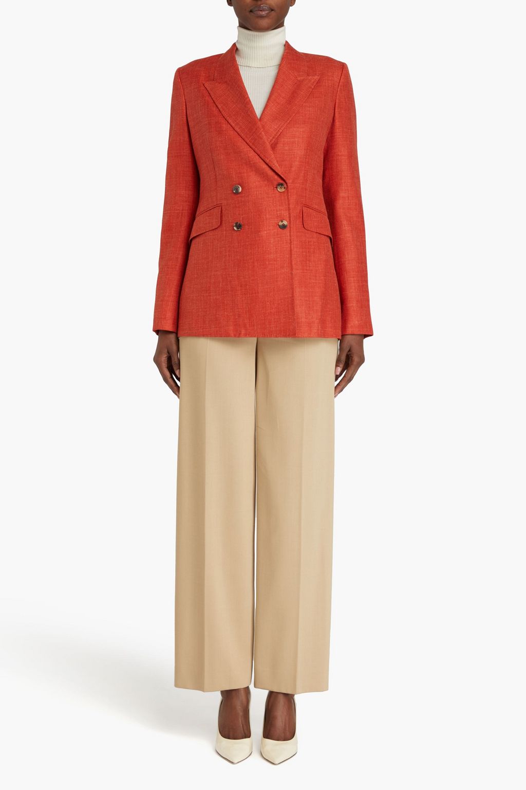 GABRIELA HEARST Angela double-breasted wool, silk and linen-blend blazer