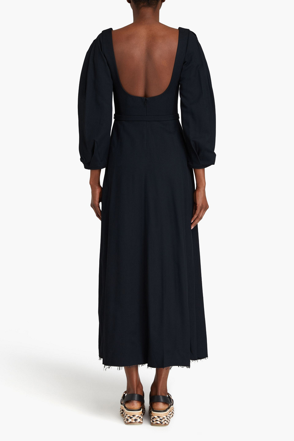 Gabriela Hearst Mena Silk Midi Dress In Black