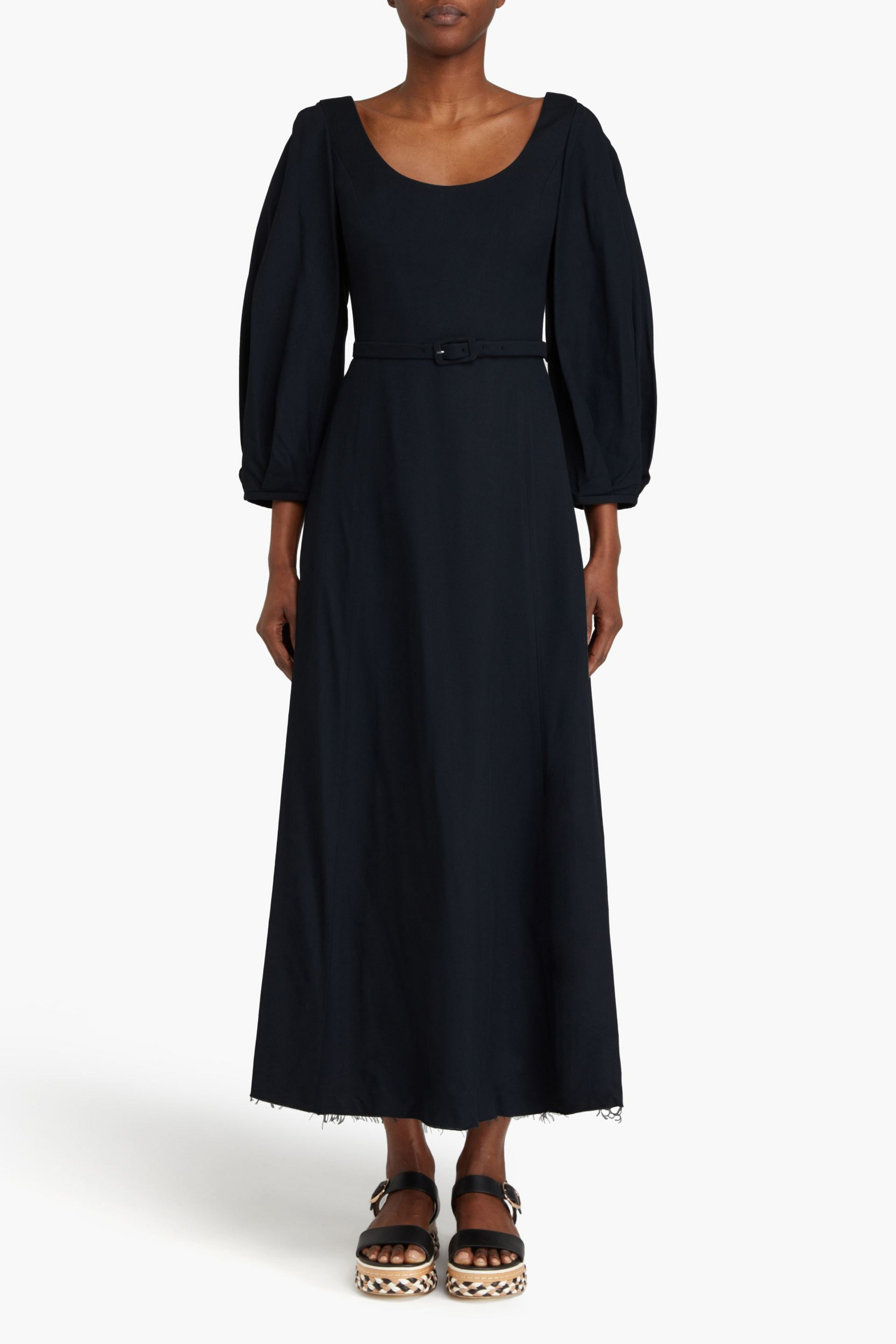 Gabriela Hearst Mena belted silk-twill maxi dress