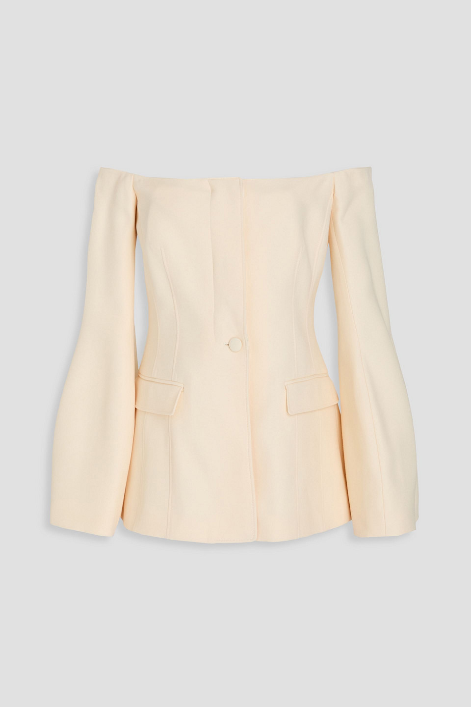 GABRIELA HEARST AMBROSE OFF-THE-SHOULDER WOOL AND SILK-BLEND JACKET