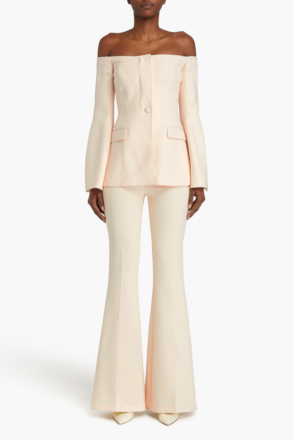 GABRIELA HEARST AMBROSE OFF-THE-SHOULDER WOOL AND SILK-BLEND JACKET