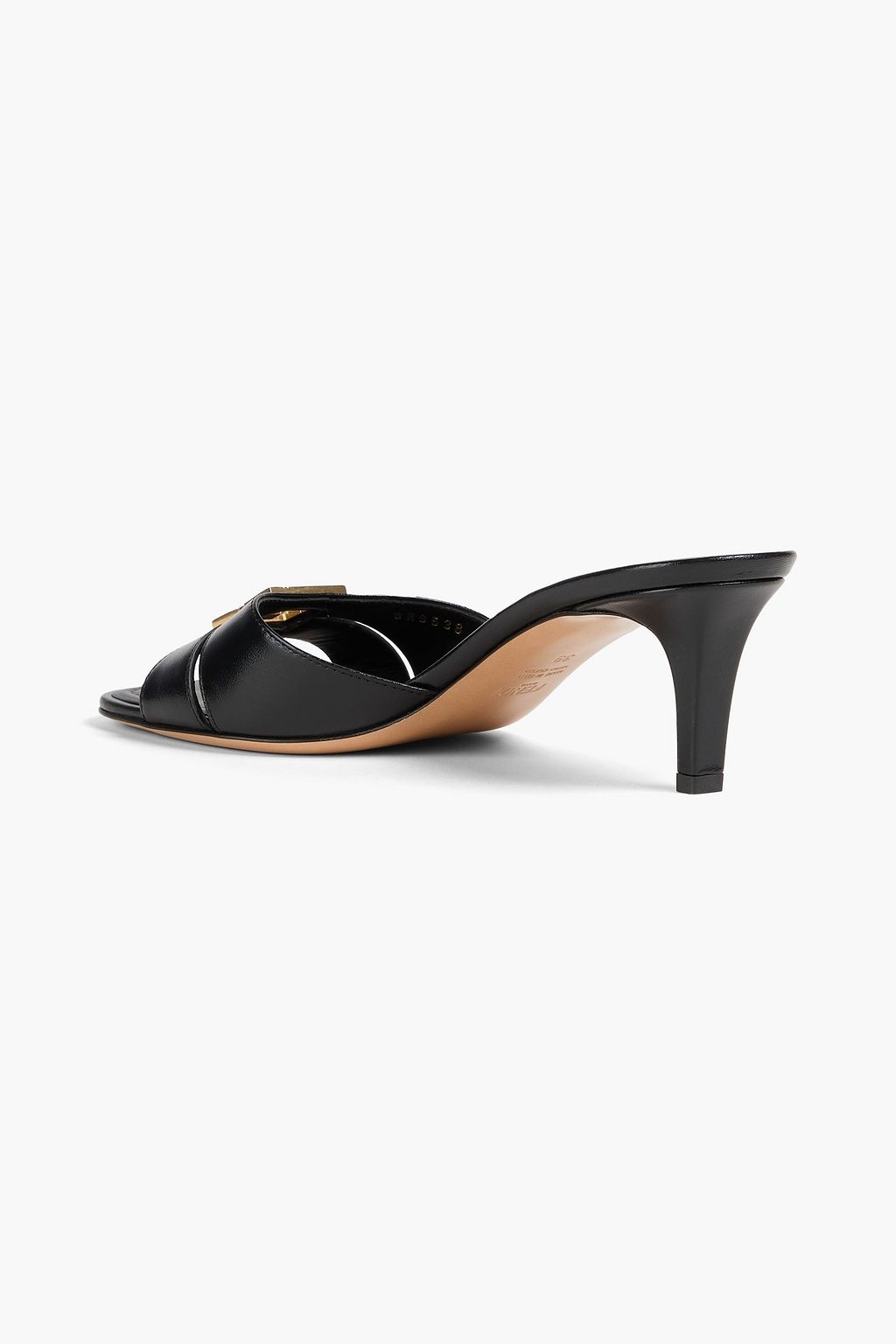 FENDI Embellished leather mules