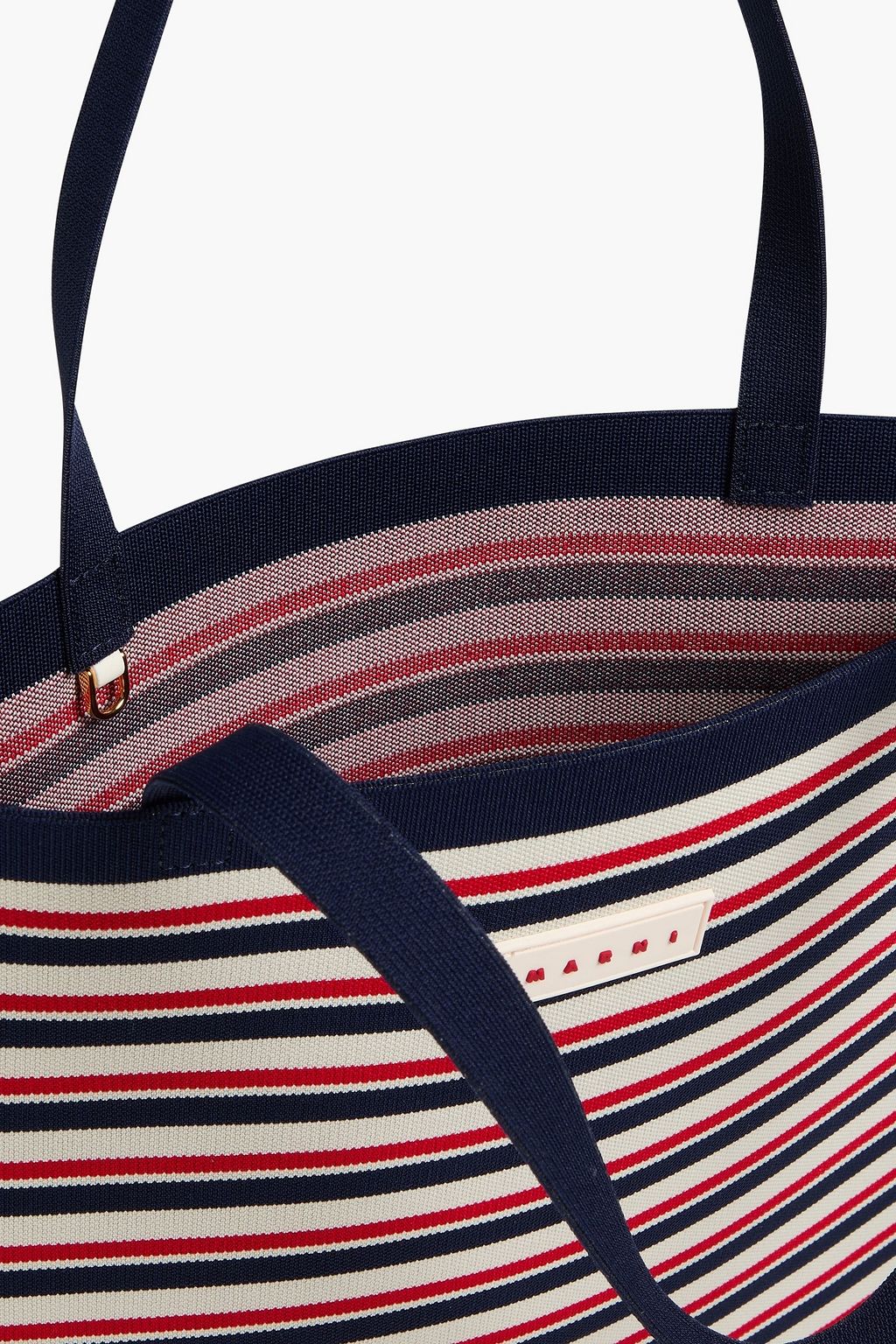 MARNI Striped canvas tote
