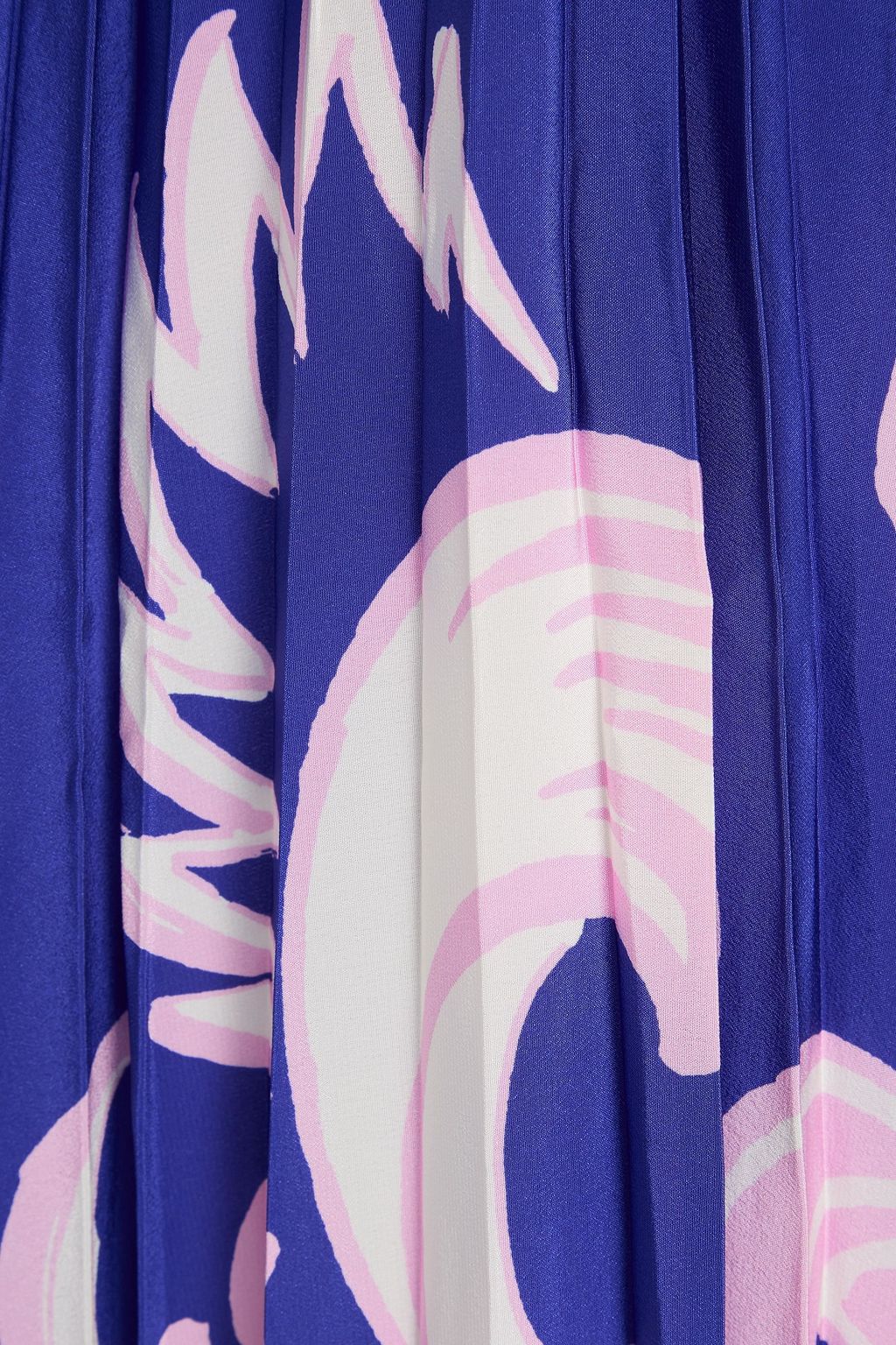 VALENTINO GARAVANI Pleated printed silk-crepe maxi skirt