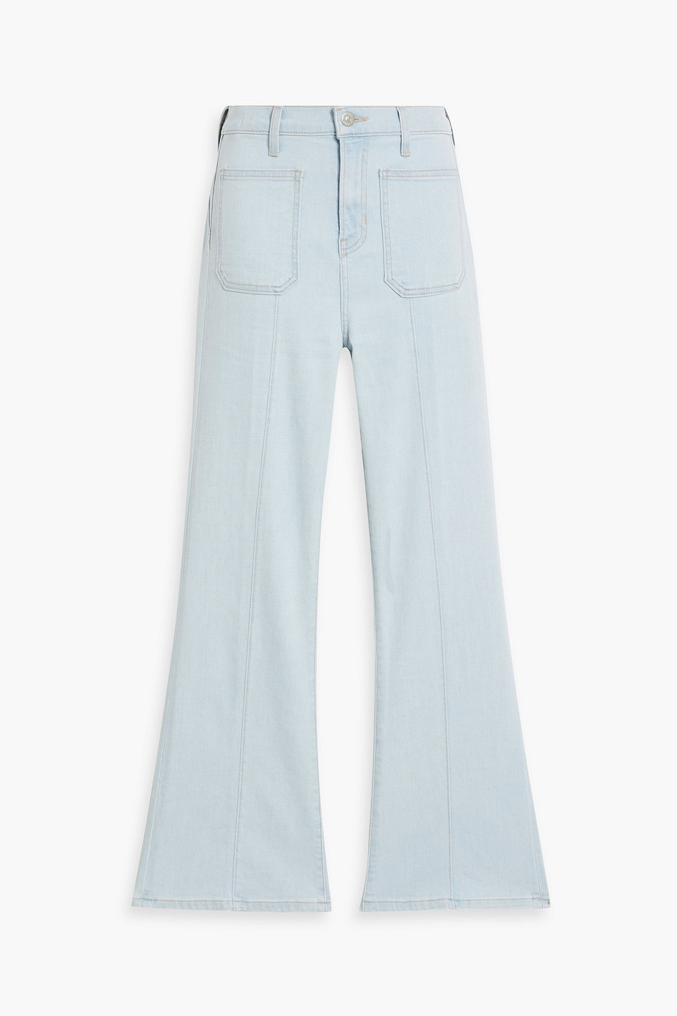 Veronica Beard Carson High-rise Kick-flare Jeans In Light Denim