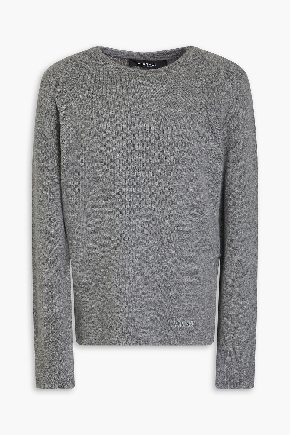 Versace Cashmere And Wool-blend Jumper In Grey