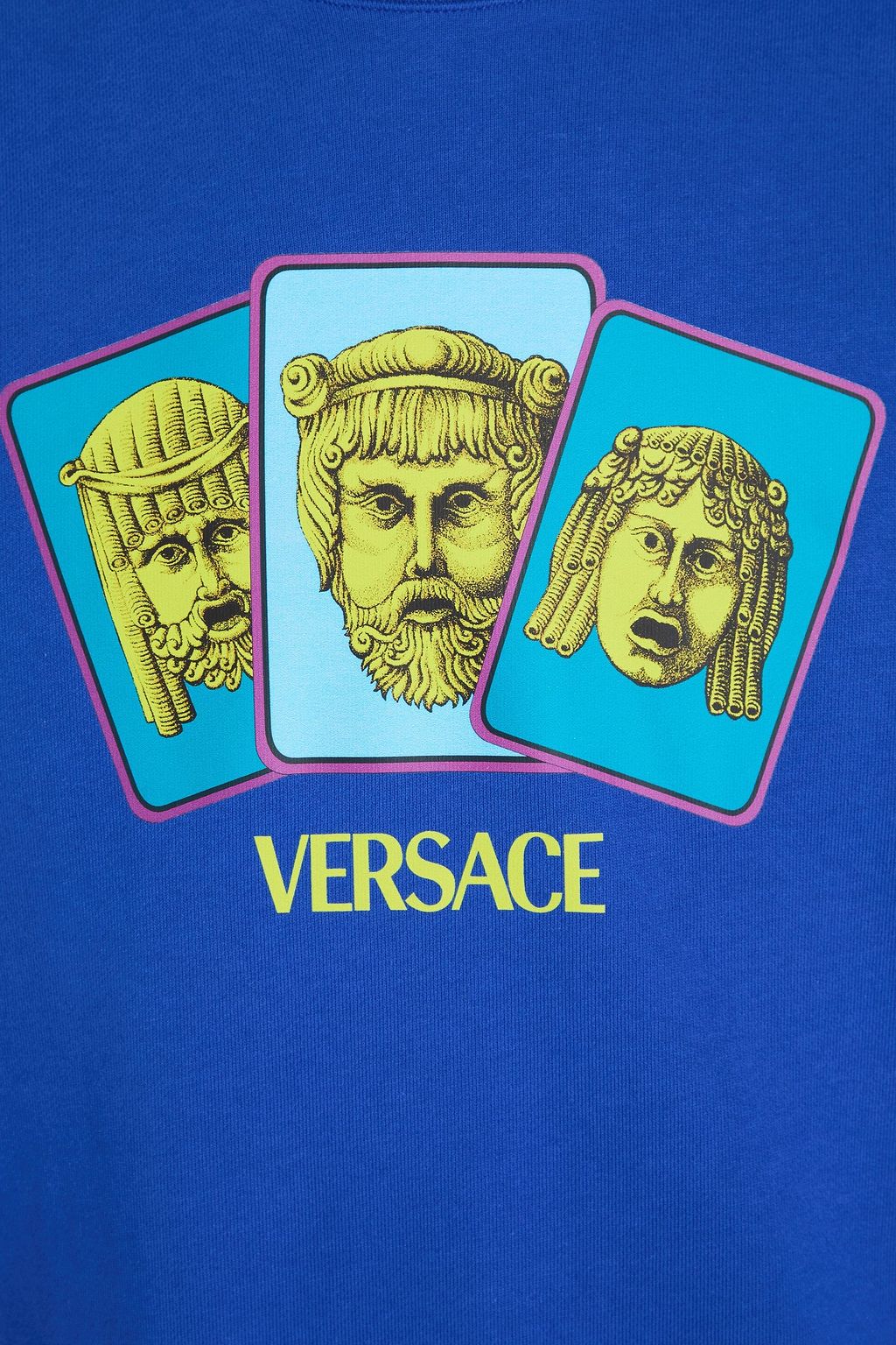 VERSACE سويت شيرت من قطن تيري فرنسي مطاطي مزين بطبعات