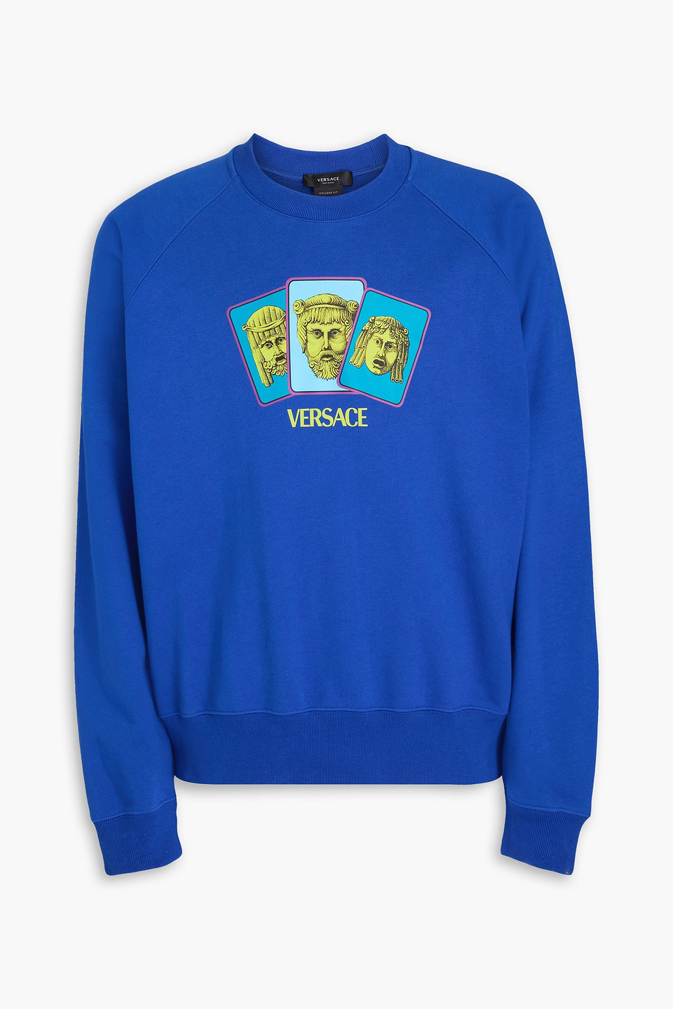 Versace - Printed French cotton-terry sweatshirt - Blue - S