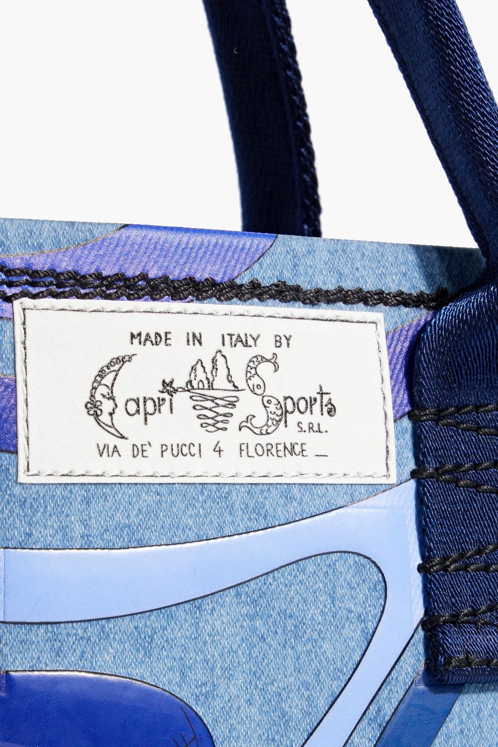 PUCCI حقيبة توت "مارمو" من الدنيم برقعة زخرفية