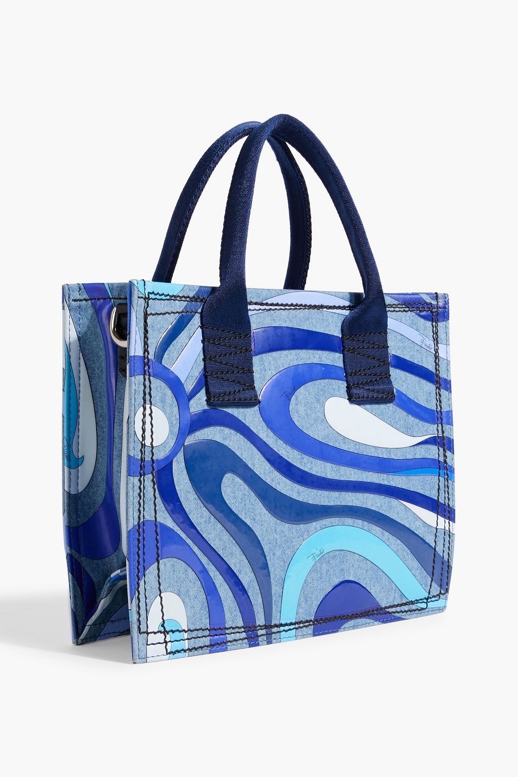 PUCCI حقيبة توت "مارمو" من الدنيم برقعة زخرفية