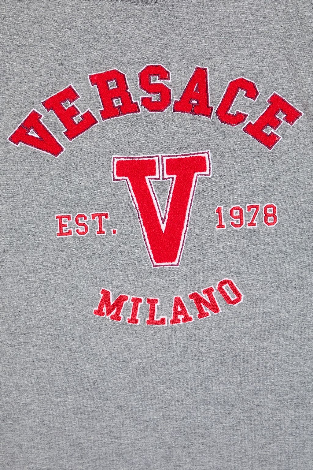 VERSACE 자수 장식 코튼 저지 티셔츠