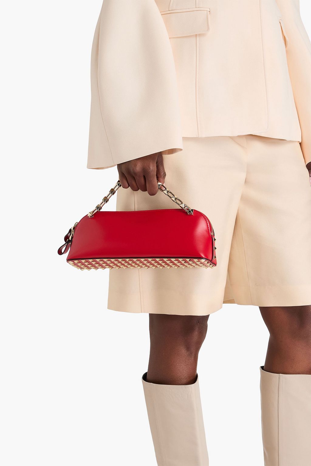 VALENTINO GARAVANI Rockstud leather clutch