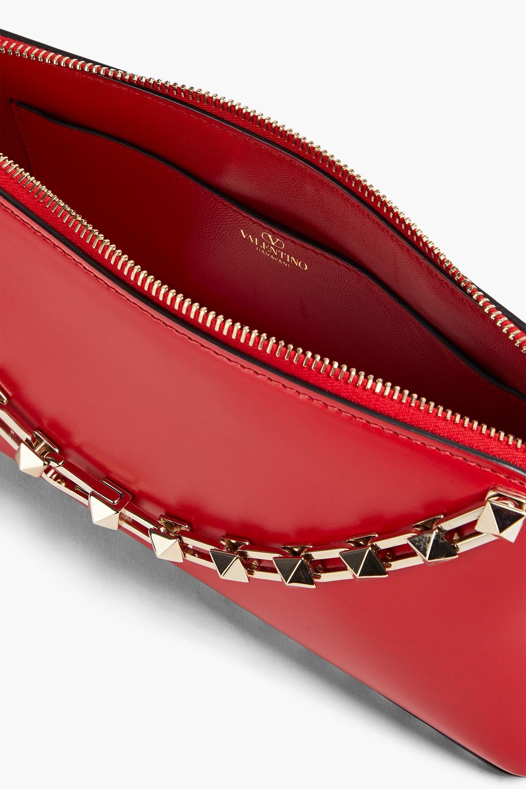 VALENTINO GARAVANI Rockstud leather clutch