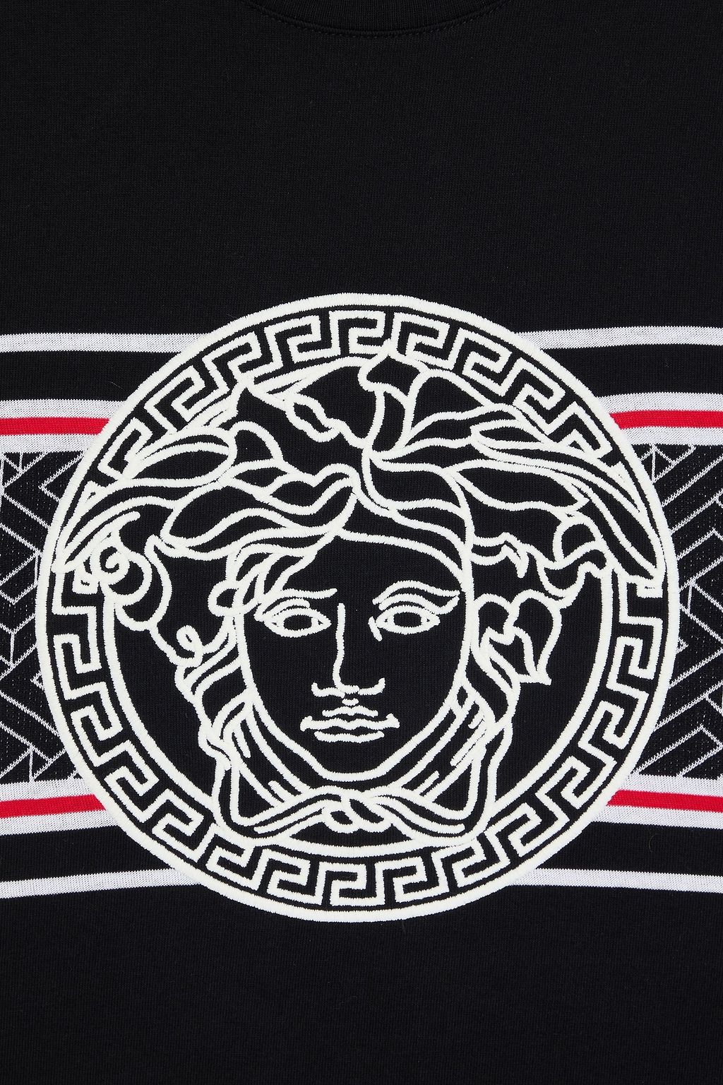 VERSACE تي شيرت من قطن جيرسي بتصميم مطرّز
