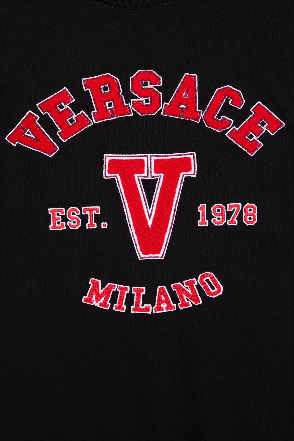 VERSACE 자수 장식 코튼 저지 티셔츠